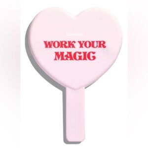 🐭SALEKiramoons “work your magic” pink Heart-Shaped Hand Mirror in bubble bag NEW